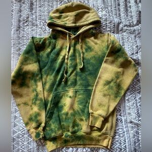 Green Tie Dye Hoodie Hoody Hooded Sweatshirt